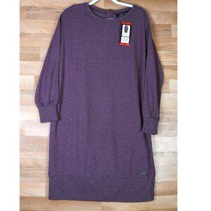 Ellen Tracy Womens Size Medium Shirt Dress- Wine/ Round Neck